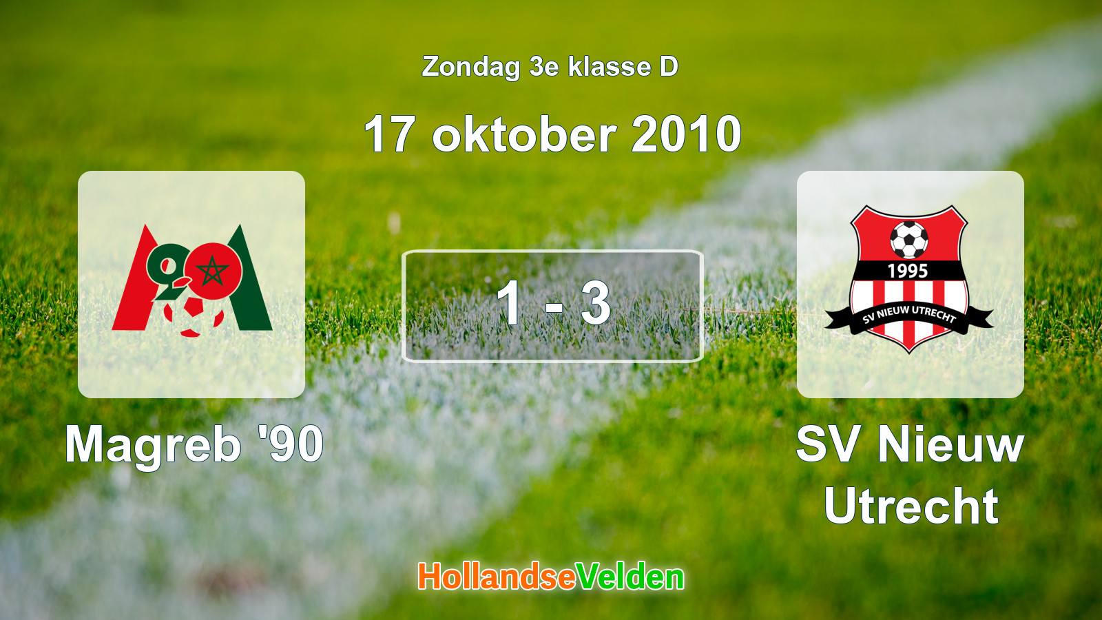 Gespeelde wedstrijd: Magreb '90 - SV Nieuw Utrecht 1 - 3 (17 oktober 2010)