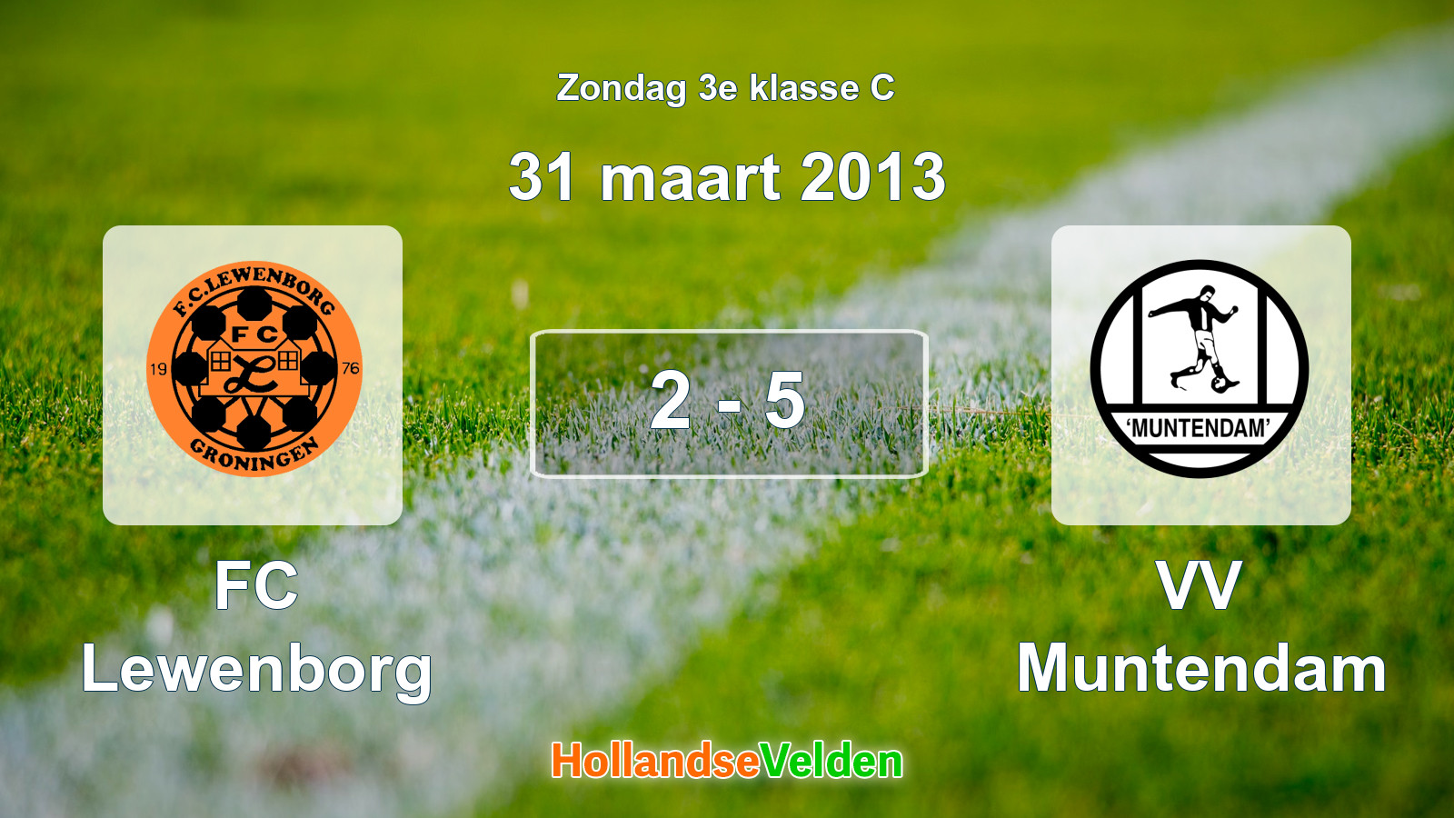 Gespeelde wedstrijd: FC Lewenborg - VV Muntendam 2 - 5 (31 maart 2013)