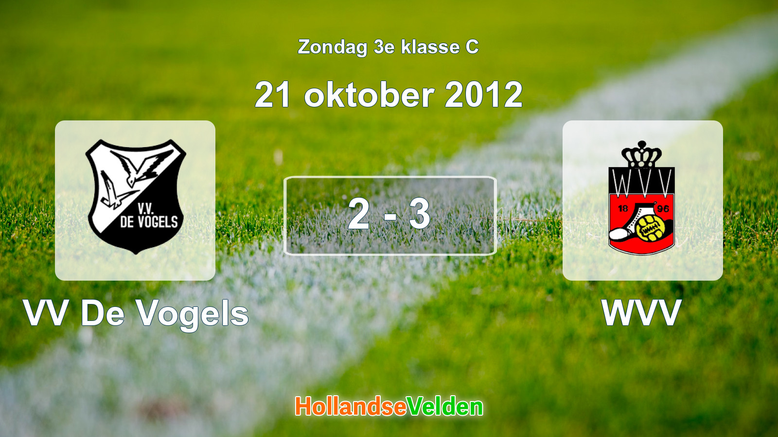 Gespeelde wedstrijd: VV De Vogels - WVV 2 - 3 (21 oktober 2012)