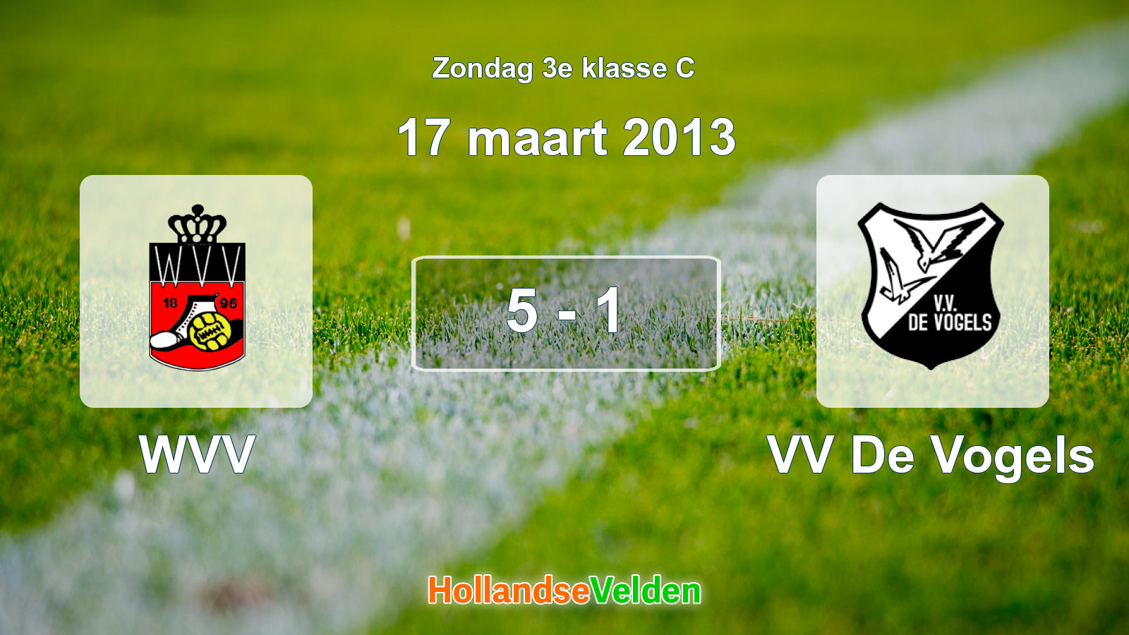 Gespeelde wedstrijd: WVV - VV De Vogels 5 - 1 (17 maart 2013)