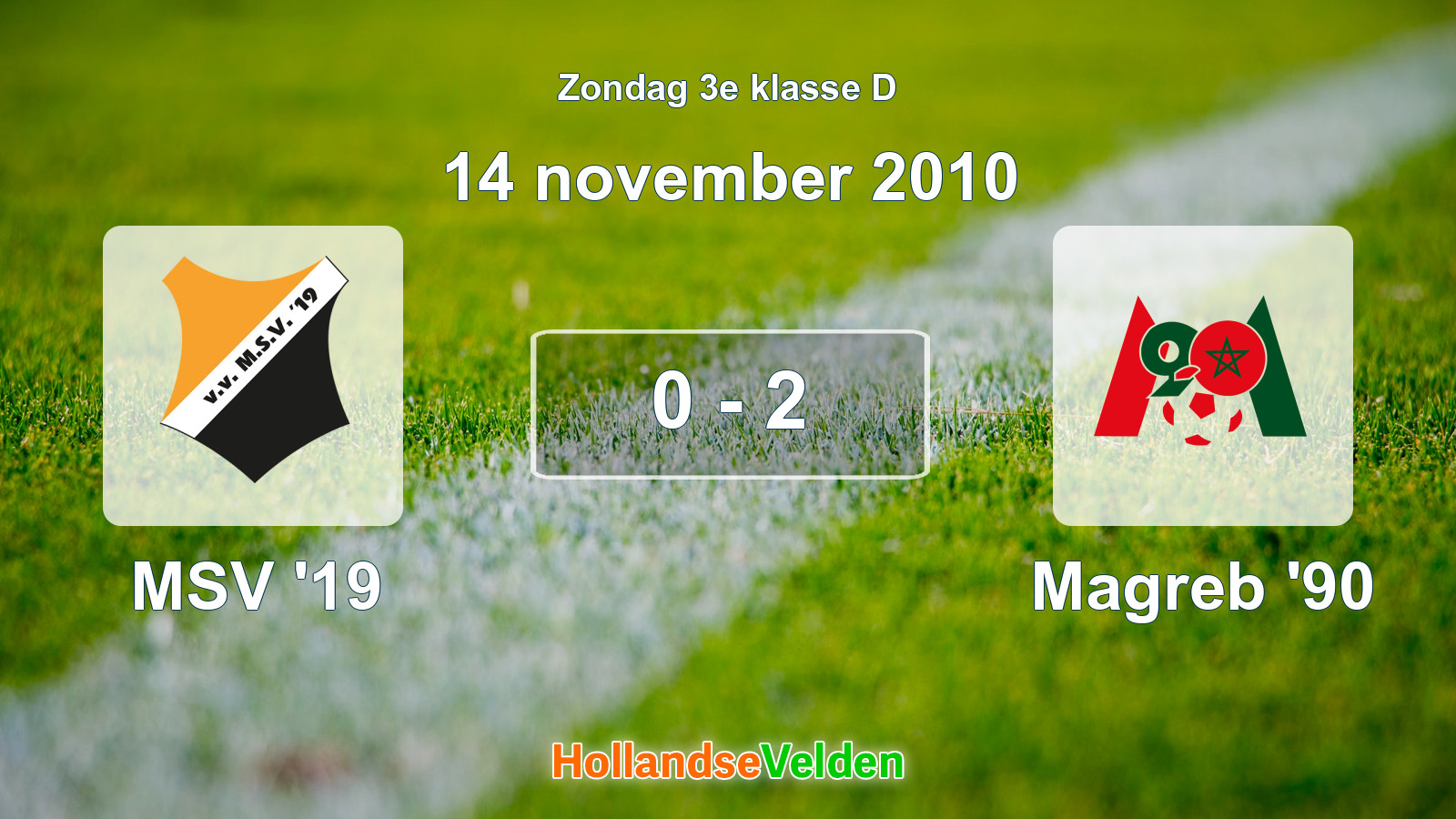 Gespeelde wedstrijd: MSV '19 - Magreb '90 0 - 2 (14 november 2010)