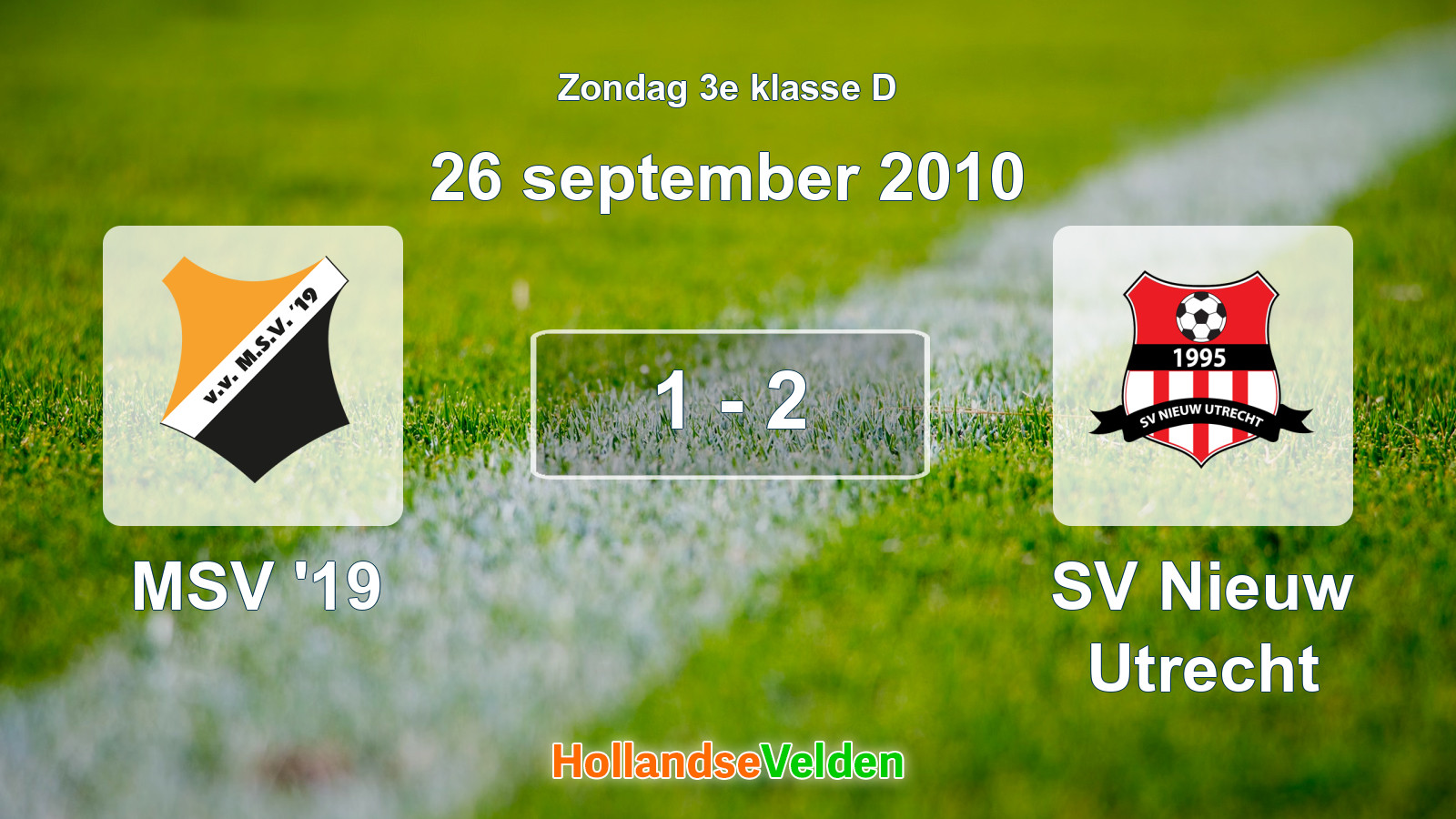 Gespeelde wedstrijd: MSV '19 - SV Nieuw Utrecht 1 - 2 (26 september 2010)