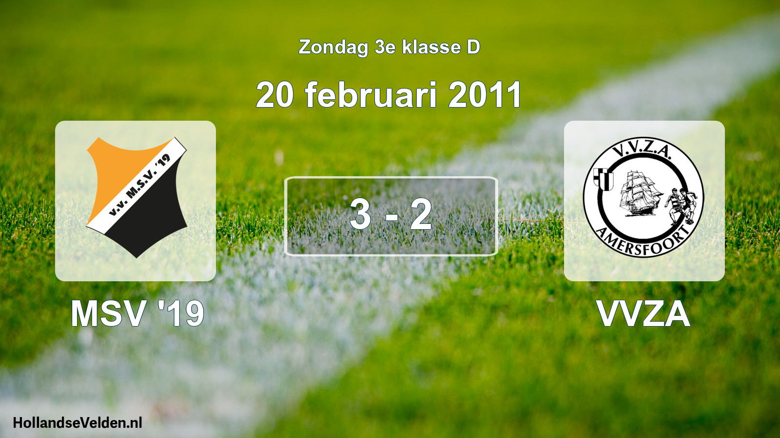 Gespeelde wedstrijd: MSV '19 - VVZA 3 - 2 (20 februari 2011)
