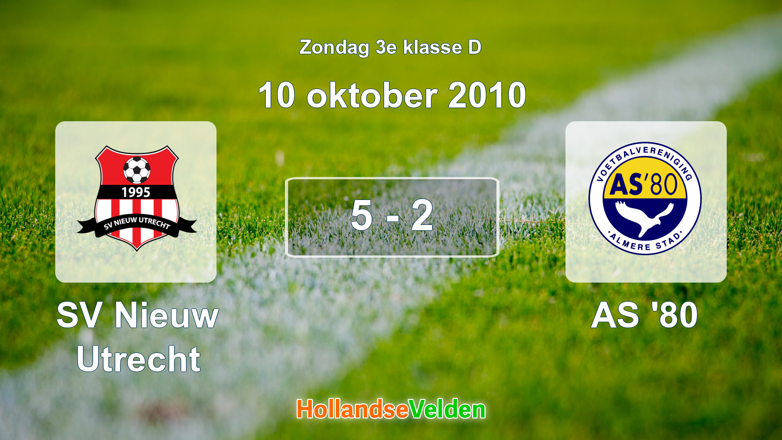 Gespeelde wedstrijd: SV Nieuw Utrecht - AS '80 5 - 2 (10 oktober 2010)