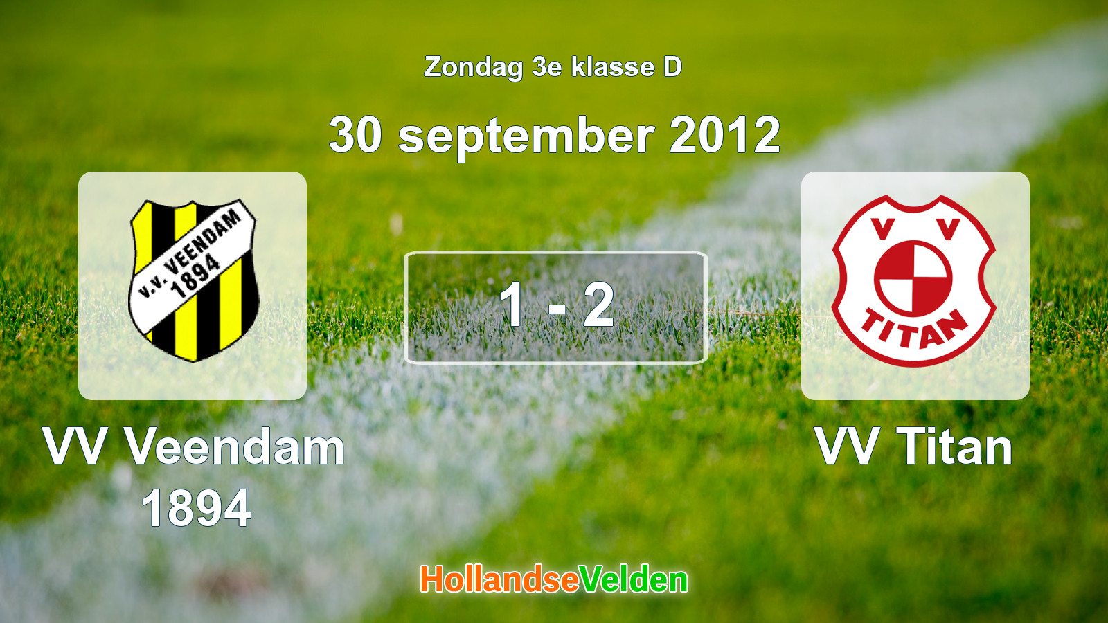 Gespeelde wedstrijd: VV Veendam 1894 - VV Titan 1 - 2 (30 september 2012)