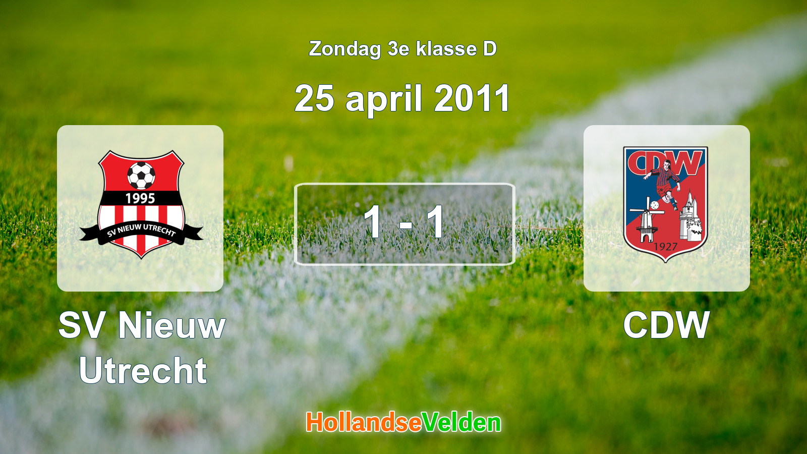 Gespeelde wedstrijd: SV Nieuw Utrecht - CDW 1 - 1 (25 april 2011)