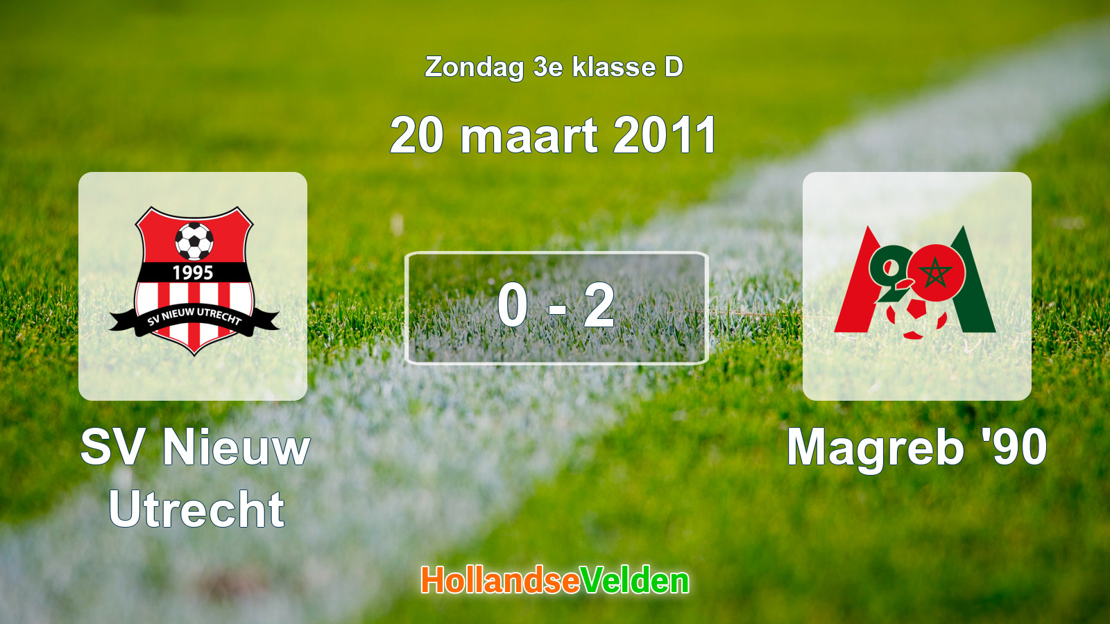 Gespeelde wedstrijd: SV Nieuw Utrecht - Magreb '90 0 - 2 (20 maart 2011)