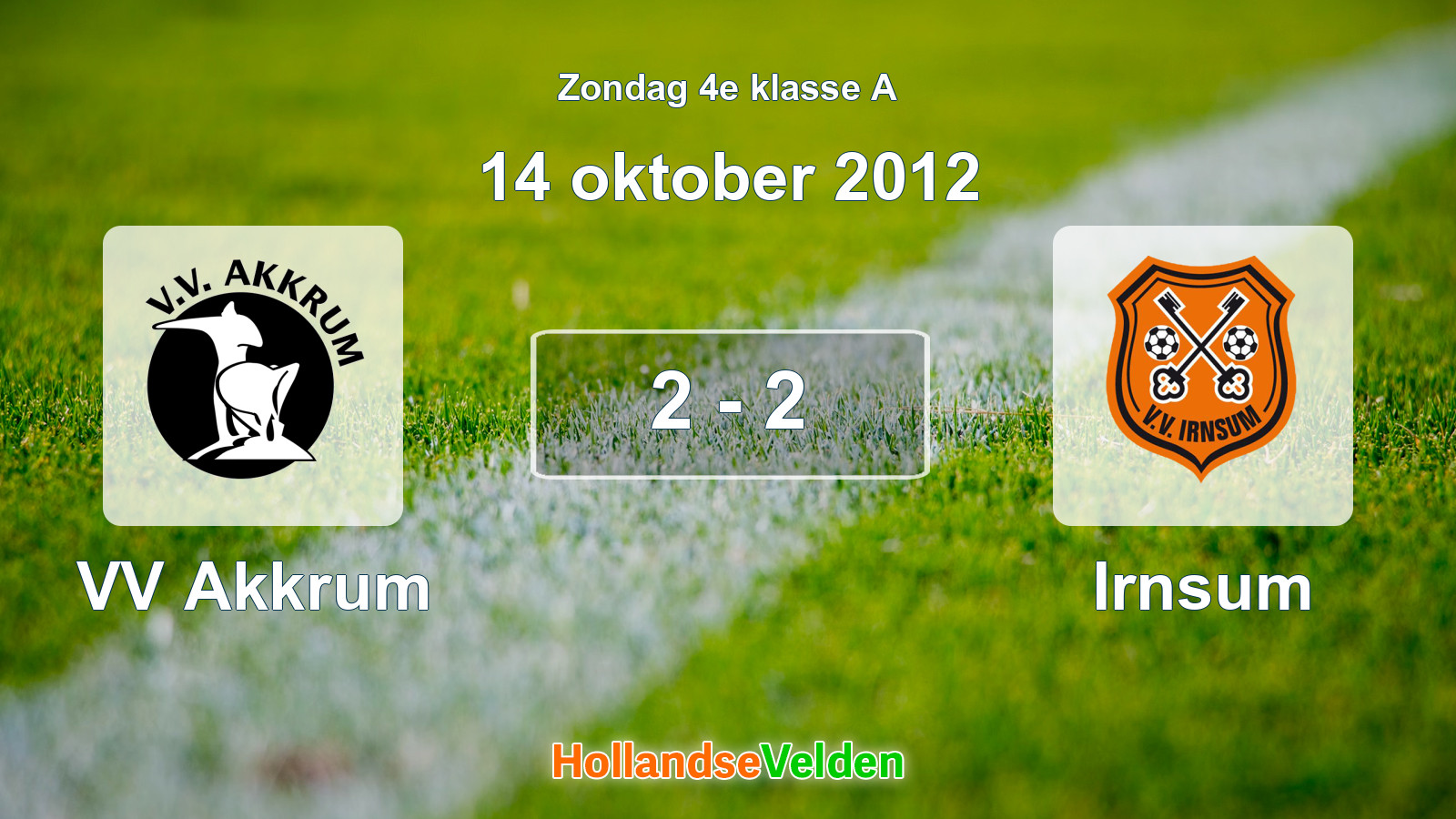 Gespeelde wedstrijd: VV Akkrum - Irnsum 2 - 2 (14 oktober 2012)