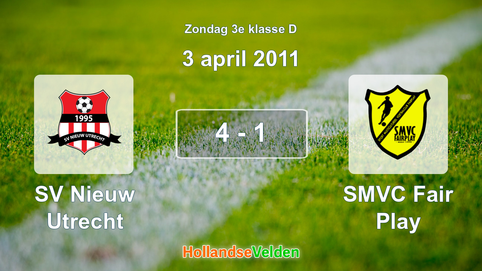 Gespeelde wedstrijd: SV Nieuw Utrecht - SMVC Fair Play 4 - 1 (3 april 2011)