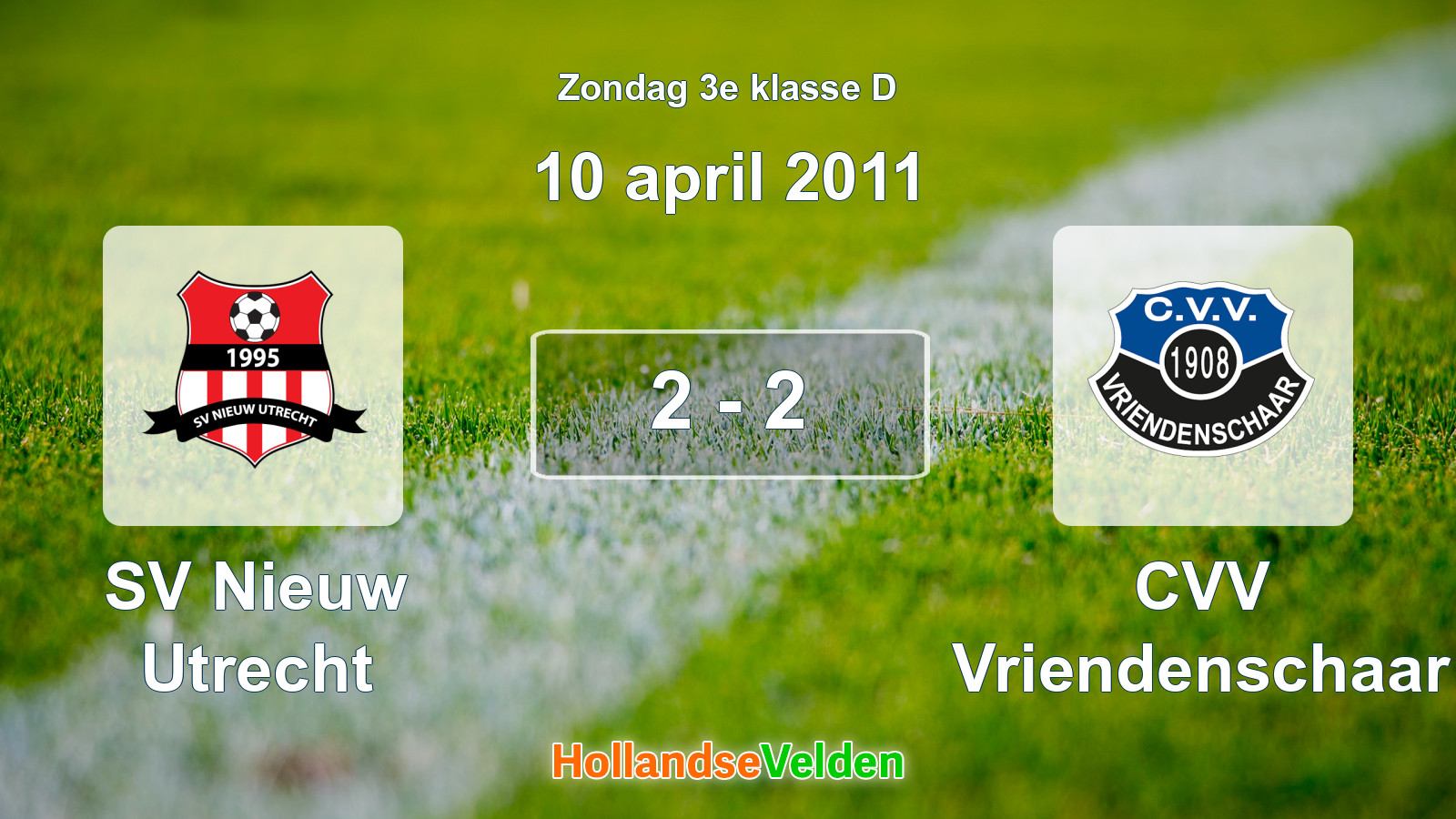 Gespeelde wedstrijd: SV Nieuw Utrecht - CVV Vriendenschaar 2 - 2 (10 april 2011)