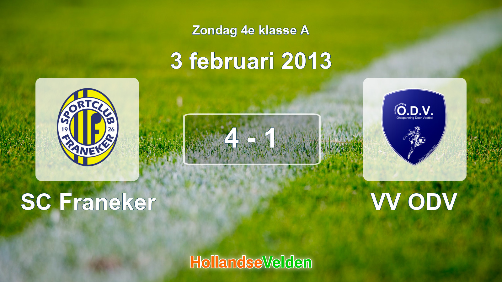 Gespeelde wedstrijd: SC Franeker - VV ODV 4 - 1 (3 februari 2013)