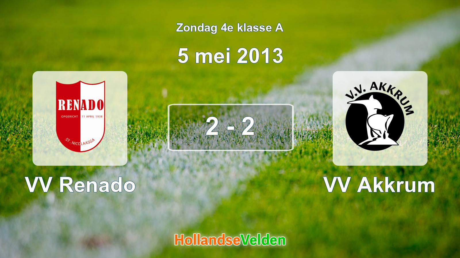 Gespeelde wedstrijd: VV Renado - VV Akkrum 2 - 2 (5 mei 2013)