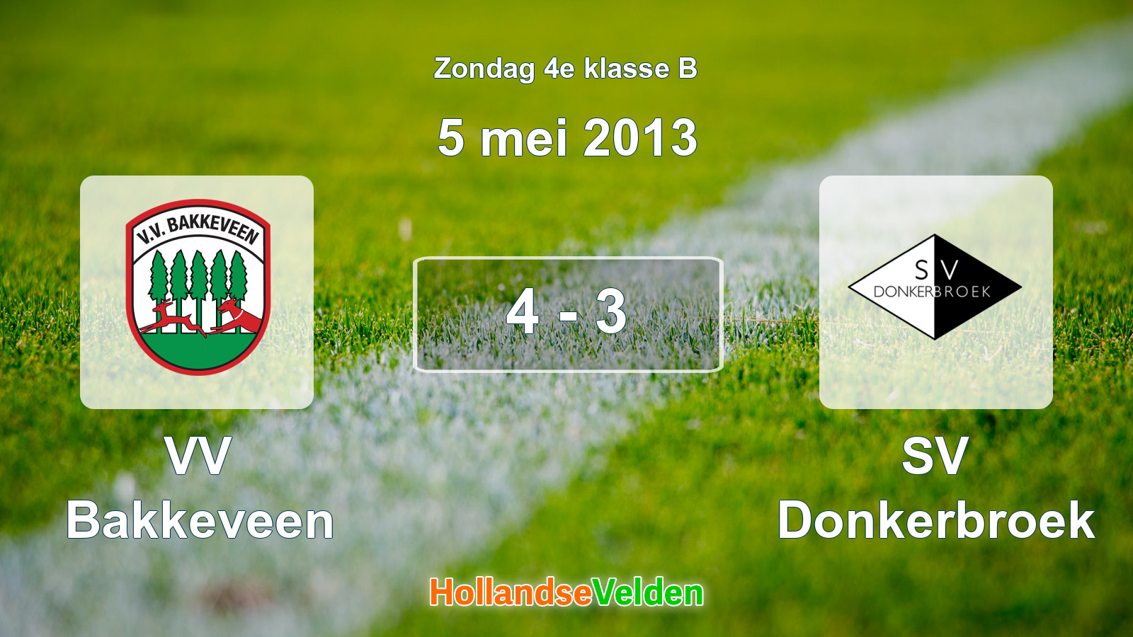 Gespeelde wedstrijd: VV Bakkeveen - SV Donkerbroek 4 - 3 (5 mei 2013)