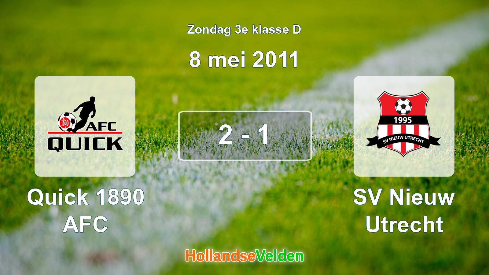 Gespeelde wedstrijd: Quick 1890 AFC - SV Nieuw Utrecht 2 - 1 (8 mei 2011)