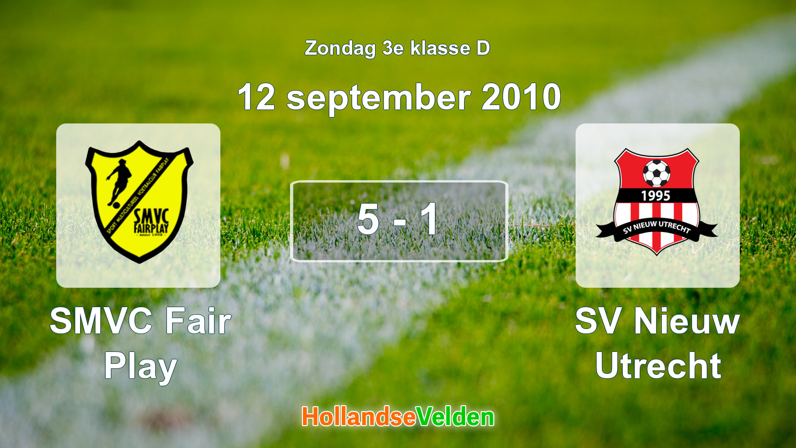Gespeelde wedstrijd: SMVC Fair Play - SV Nieuw Utrecht 5 - 1 (12 september 2010)