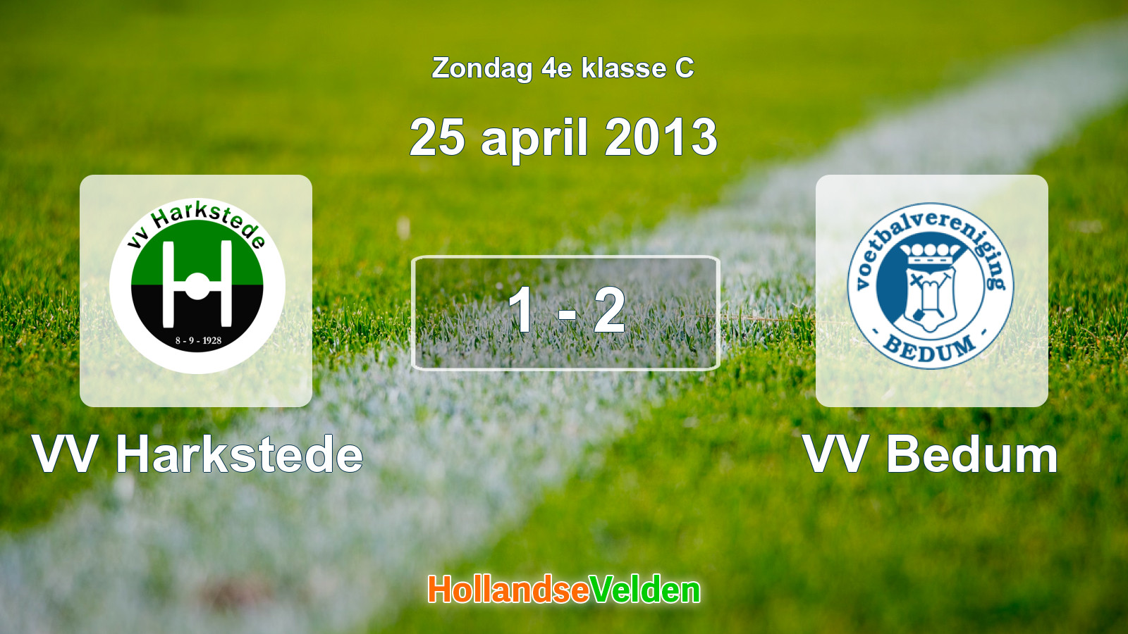 Gespeelde wedstrijd: VV Harkstede - VV Bedum 1 - 2 (25 april 2013)