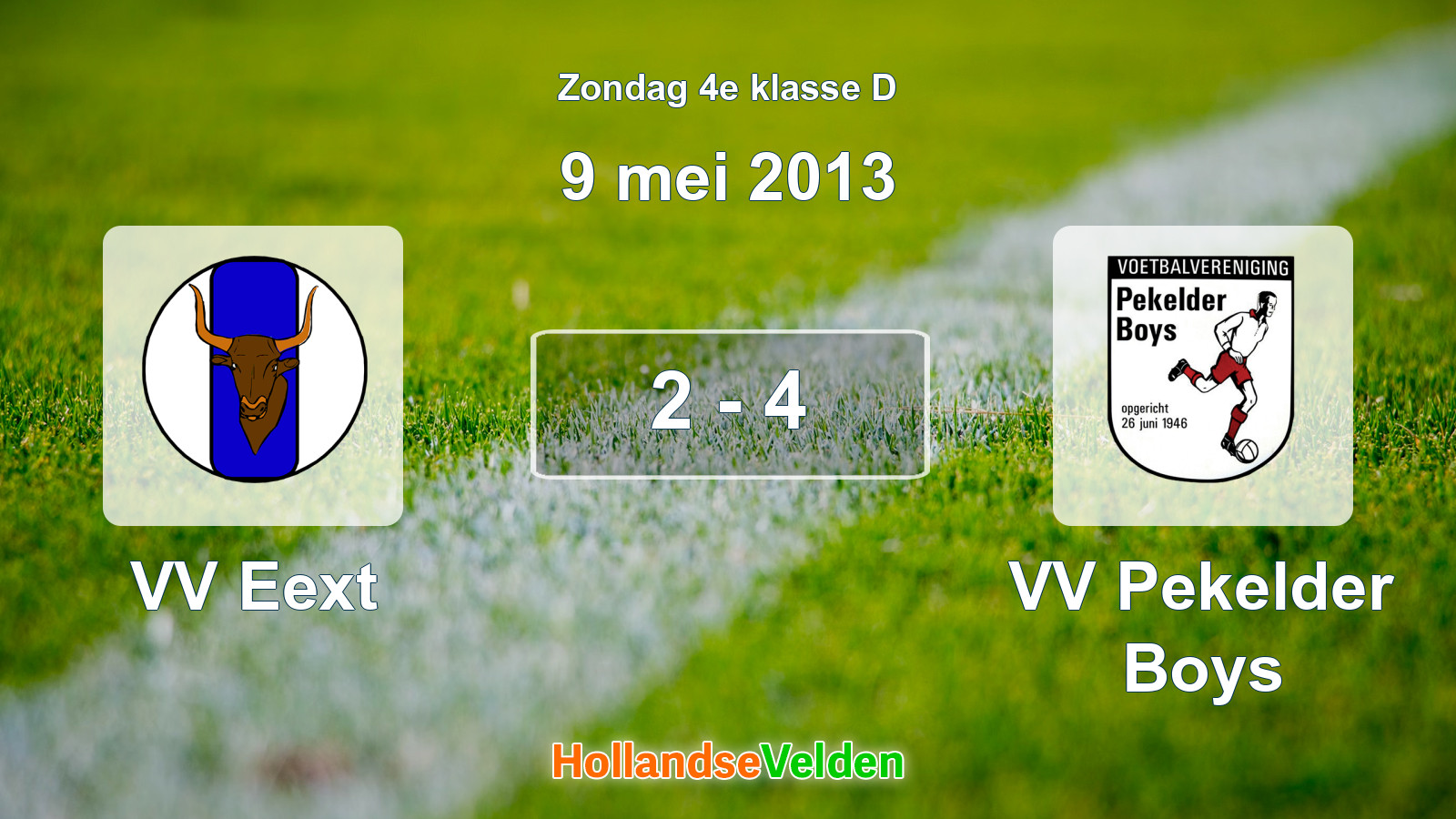 Gespeelde wedstrijd: VV Eext - VV Pekelder Boys 2 - 4 (9 mei 2013)