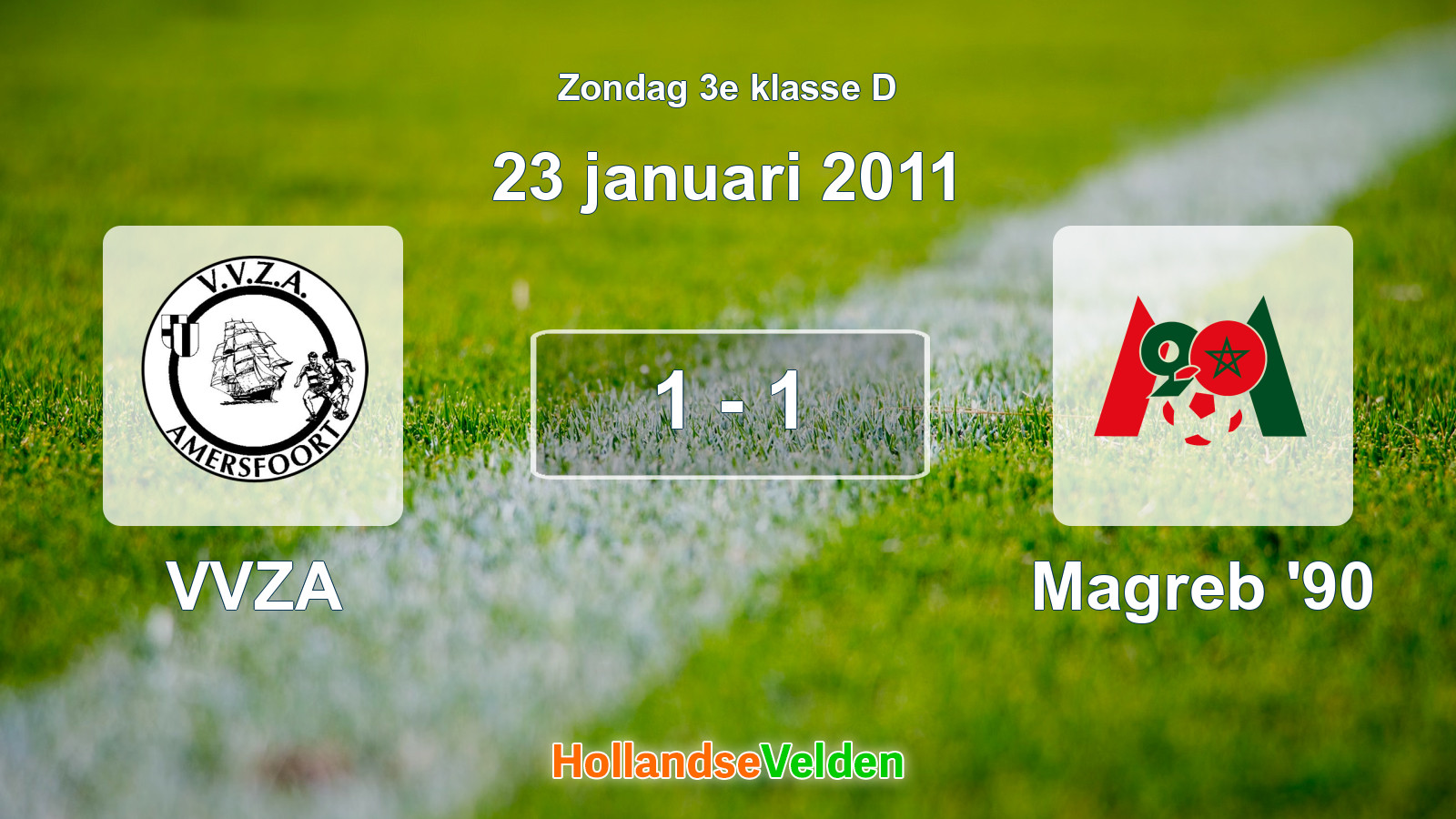 Gespeelde wedstrijd: VVZA - Magreb '90 1 - 1 (23 januari 2011)