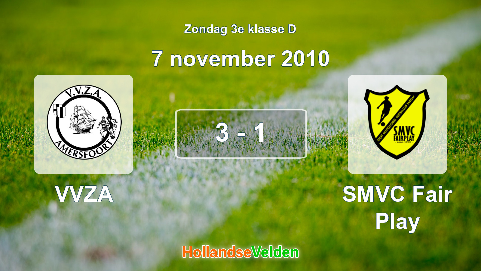 Gespeelde wedstrijd: VVZA - SMVC Fair Play 3 - 1 (7 november 2010)