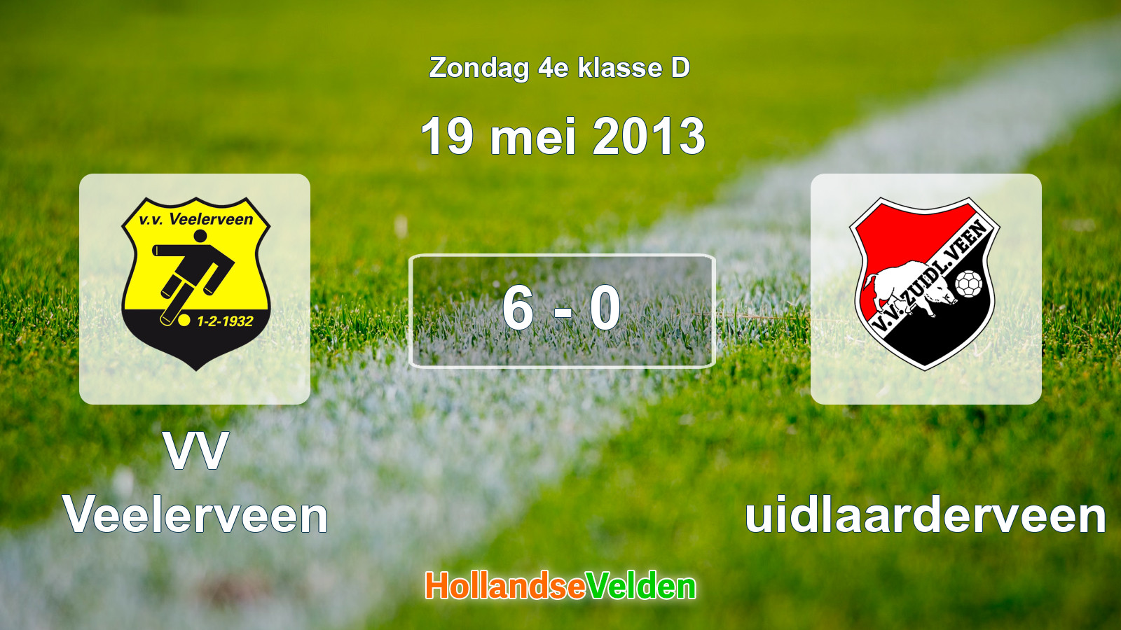 Gespeelde wedstrijd: VV Veelerveen - Zuidlaarderveen 6 - 0 (19 mei 2013)