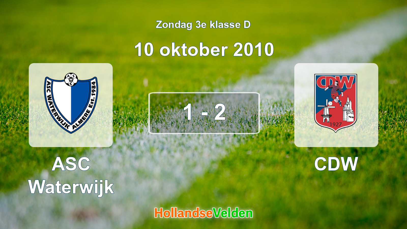 Gespeelde wedstrijd: ASC Waterwijk - CDW 1 - 2 (10 oktober 2010)