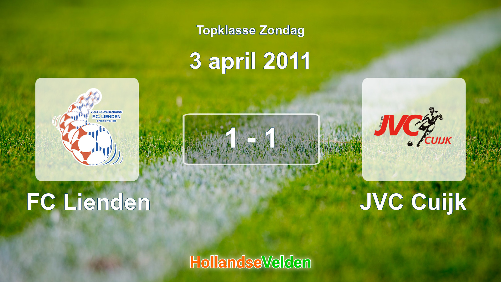 Gespeelde wedstrijd: FC Lienden - JVC Cuijk 1 - 1 (3 april 2011)