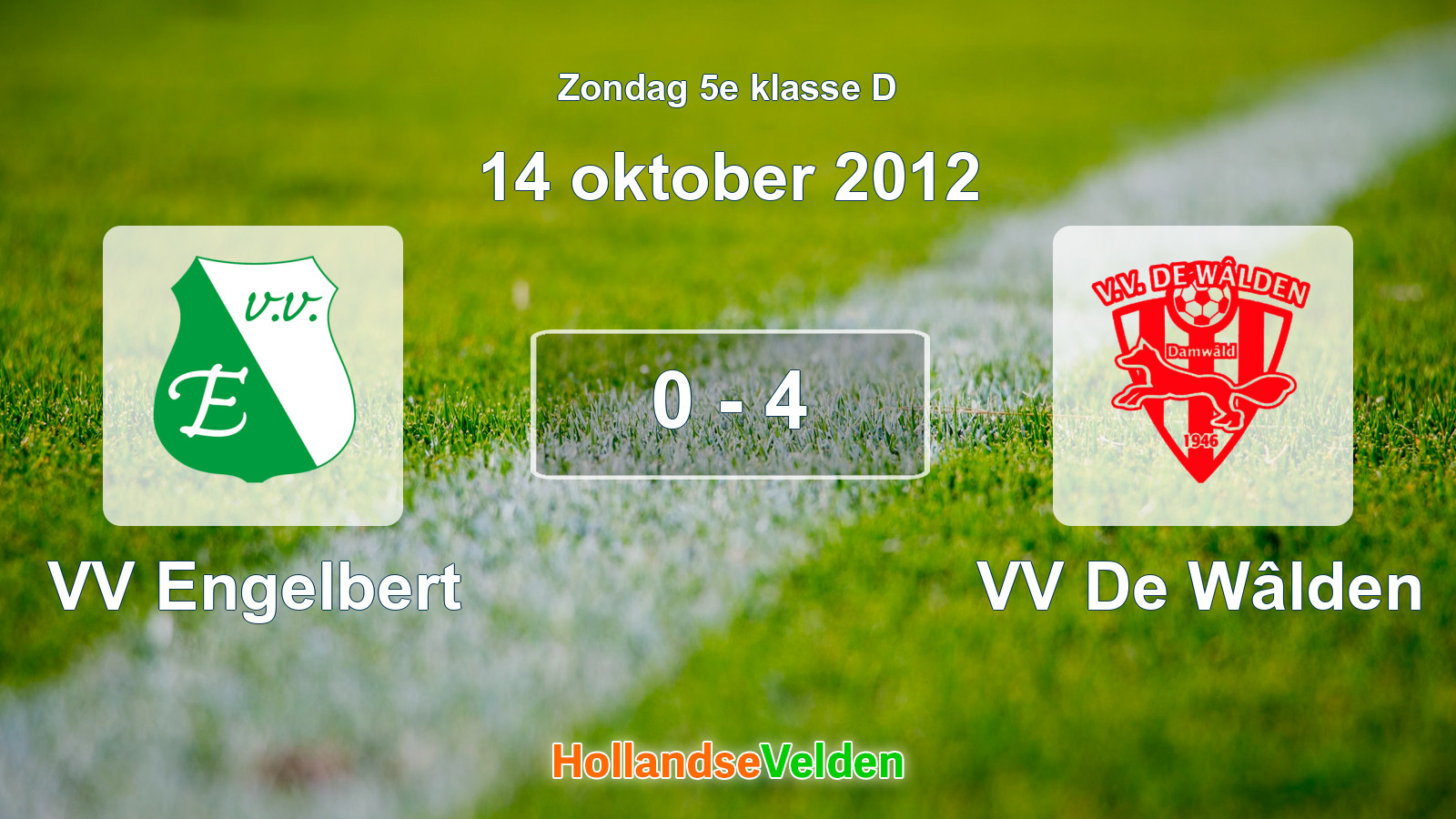 Gespeelde wedstrijd: VV Engelbert - VV De Wâlden 0 - 4 (14 oktober 2012)