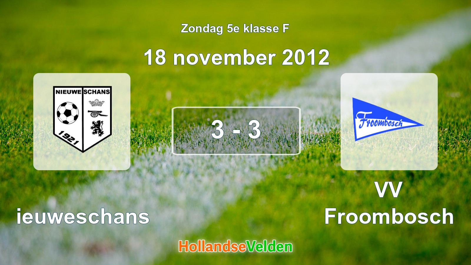 Gespeelde wedstrijd: Nieuweschans - VV Froombosch 3 - 3 (18 november 2012)