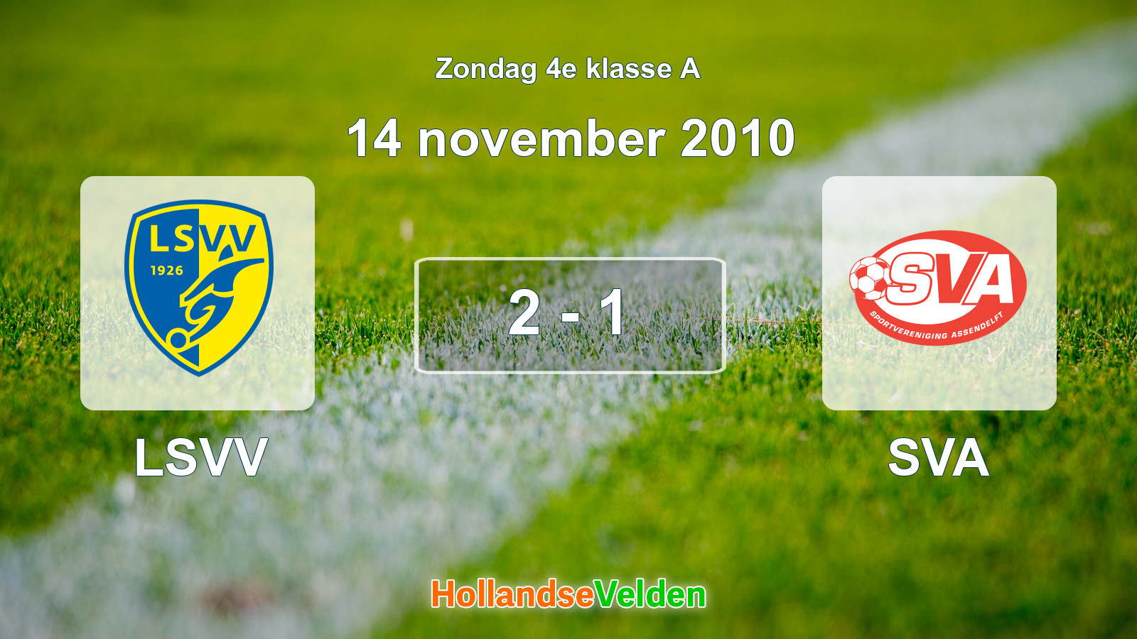Gespeelde wedstrijd: LSVV - SVA 2 - 1 (14 november 2010)