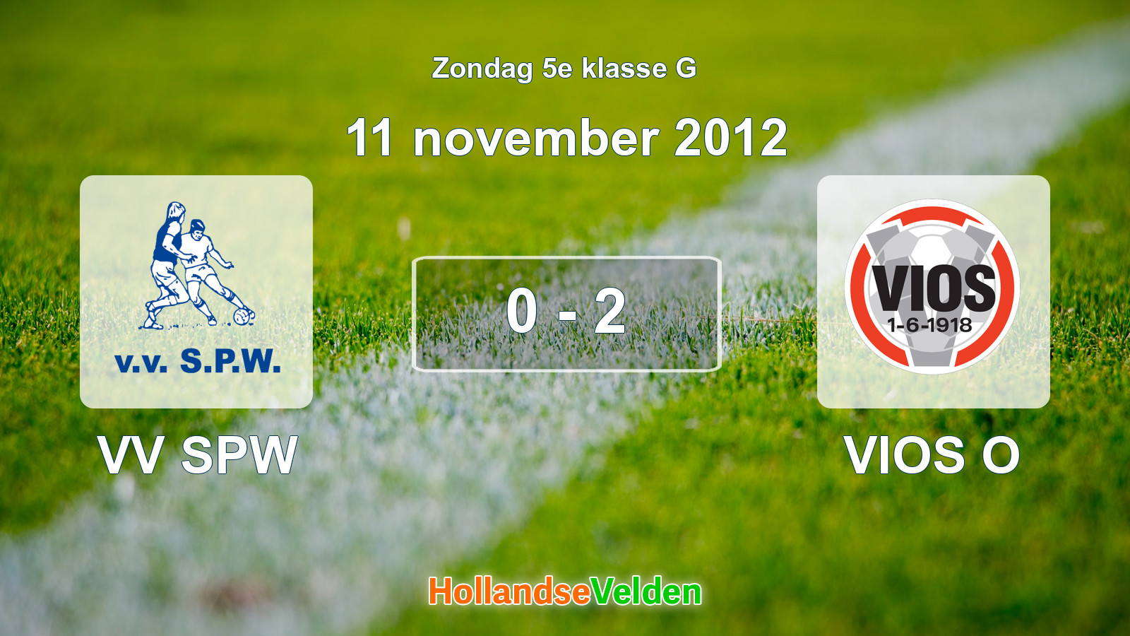 Gespeelde wedstrijd: VV SPW - VIOS O 0 - 2 (11 november 2012)