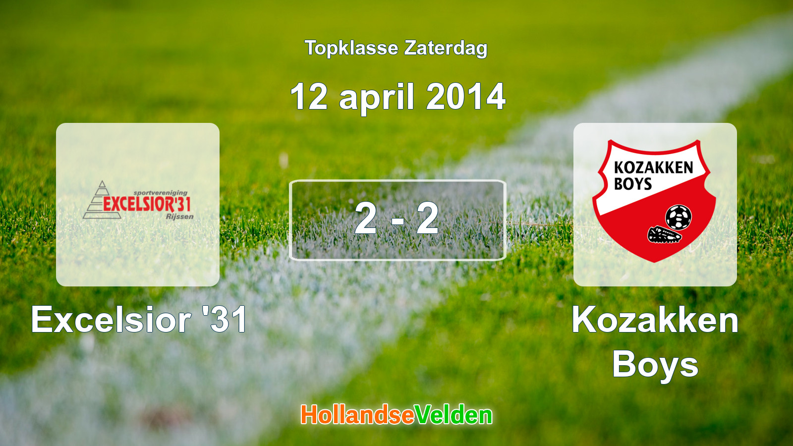 Gespeelde wedstrijd: Excelsior '31 - Kozakken Boys 2 - 2 (12 april 2014)