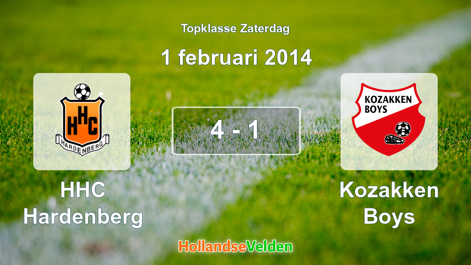 Gespeelde wedstrijd: HHC Hardenberg - Kozakken Boys 4 - 1 (1 februari 2014)