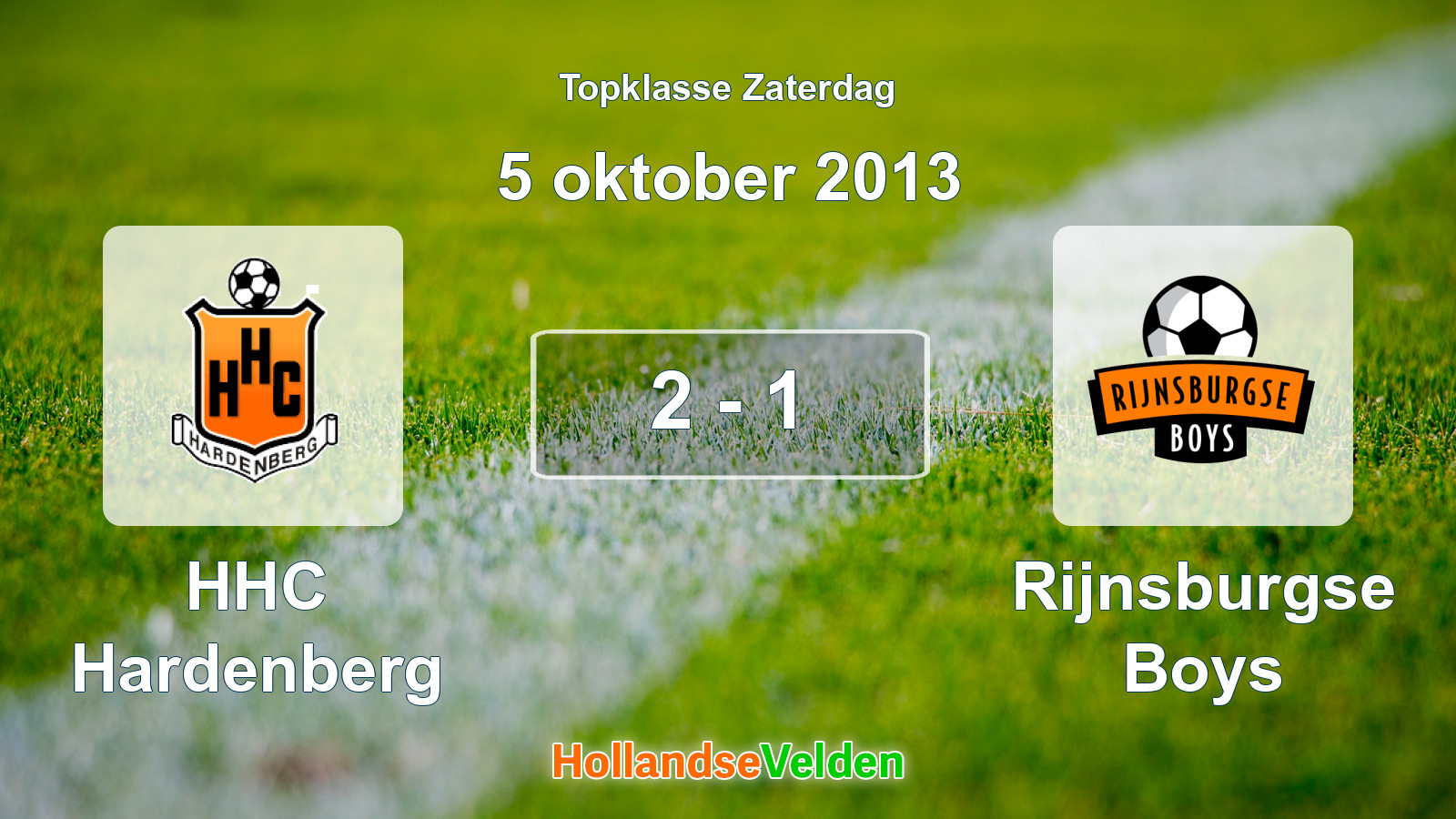 Gespeelde wedstrijd: HHC Hardenberg - Rijnsburgse Boys 2 - 1 (5 oktober 2013)