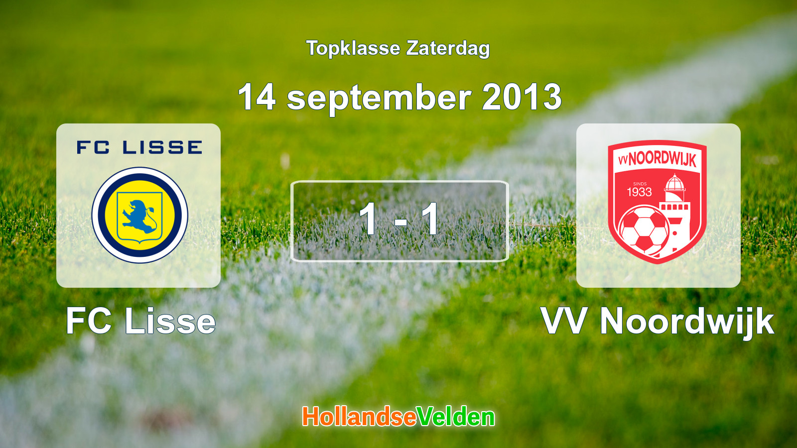 Gespeelde wedstrijd: FC Lisse - VV Noordwijk 1 - 1 (14 september 2013)