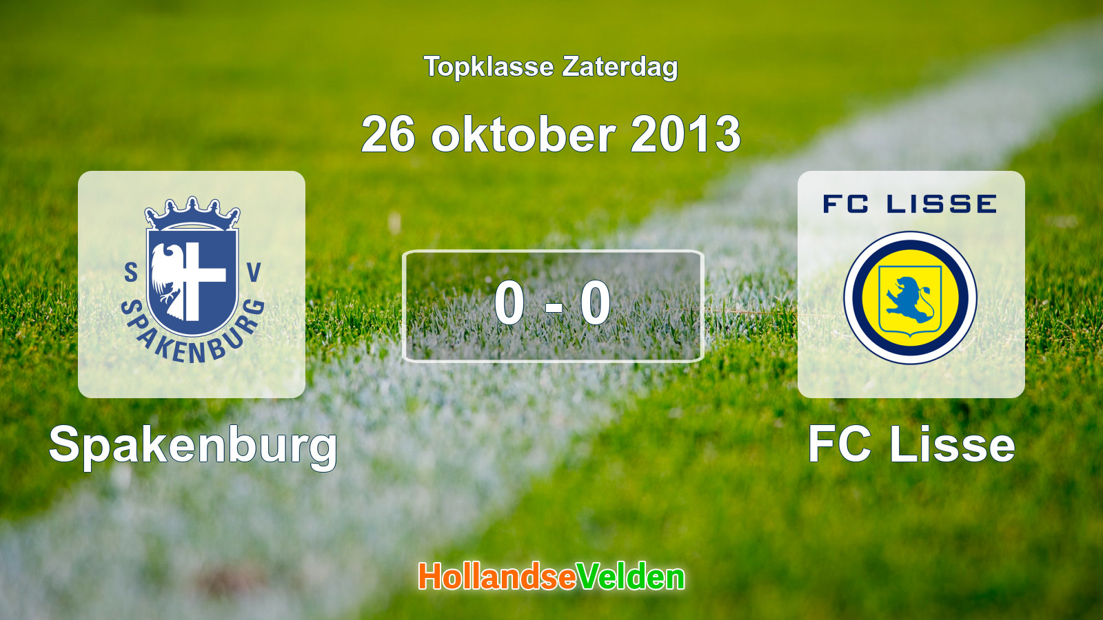 Gespeelde wedstrijd: Spakenburg - FC Lisse 0 - 0 (26 oktober 2013)