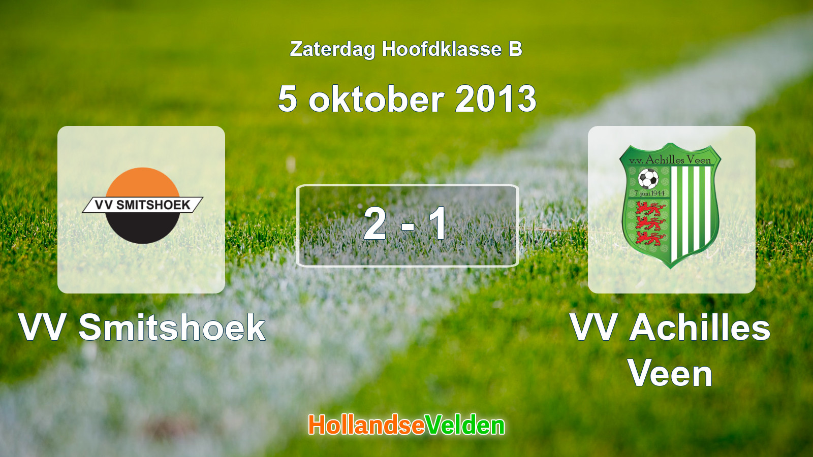 Gespeelde wedstrijd: VV Smitshoek - VV Achilles Veen 2 - 1 (5 oktober 2013)
