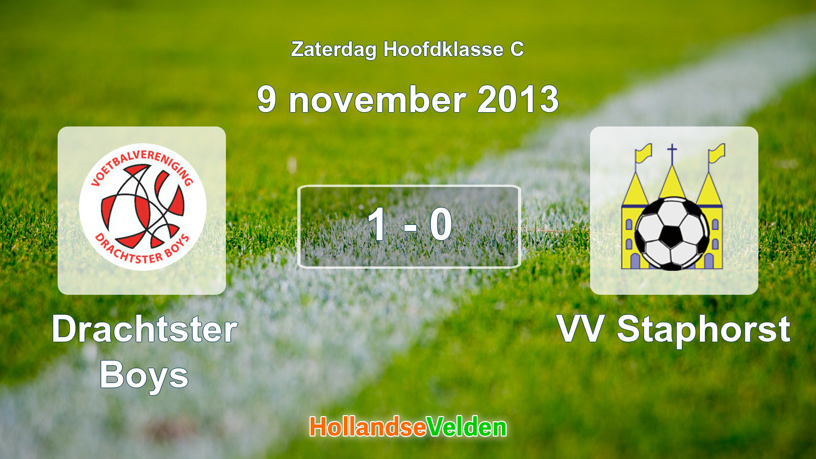 Gespeelde wedstrijd: Drachtster Boys - VV Staphorst 1 - 0 (9 november 2013)
