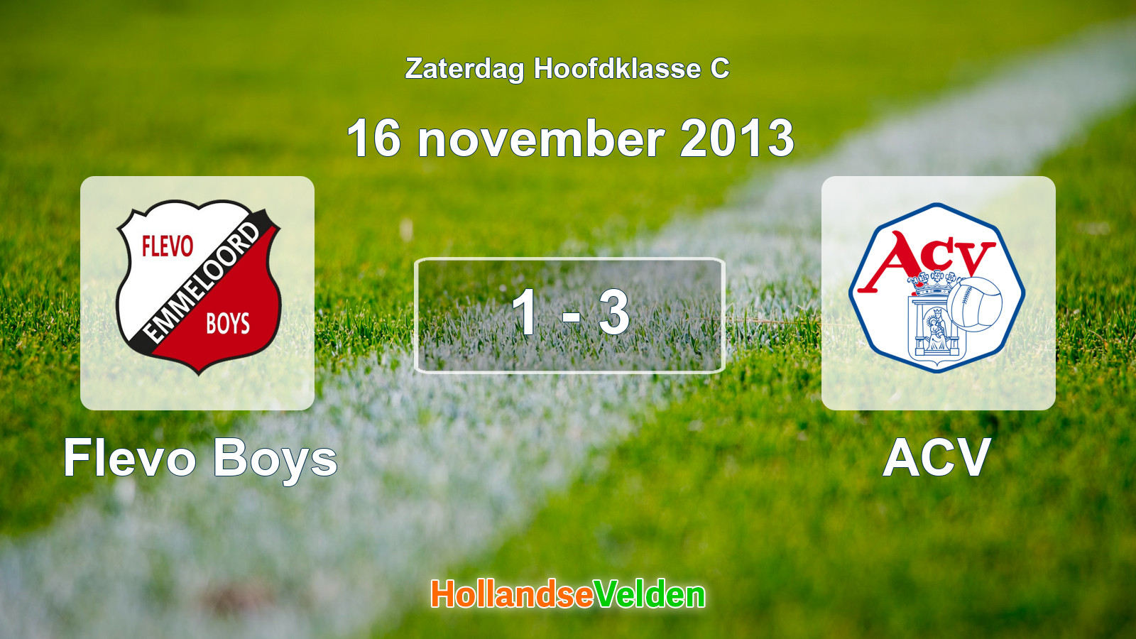Gespeelde wedstrijd: Flevo Boys - ACV 1 - 3 (16 november 2013)