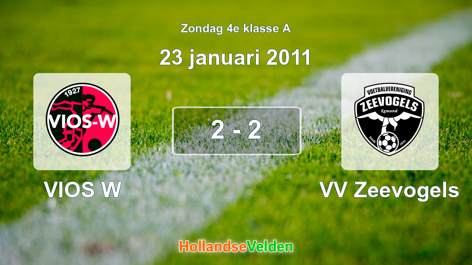 Gespeelde wedstrijd: VIOS W - VV Zeevogels 2 - 2 (23 januari 2011)