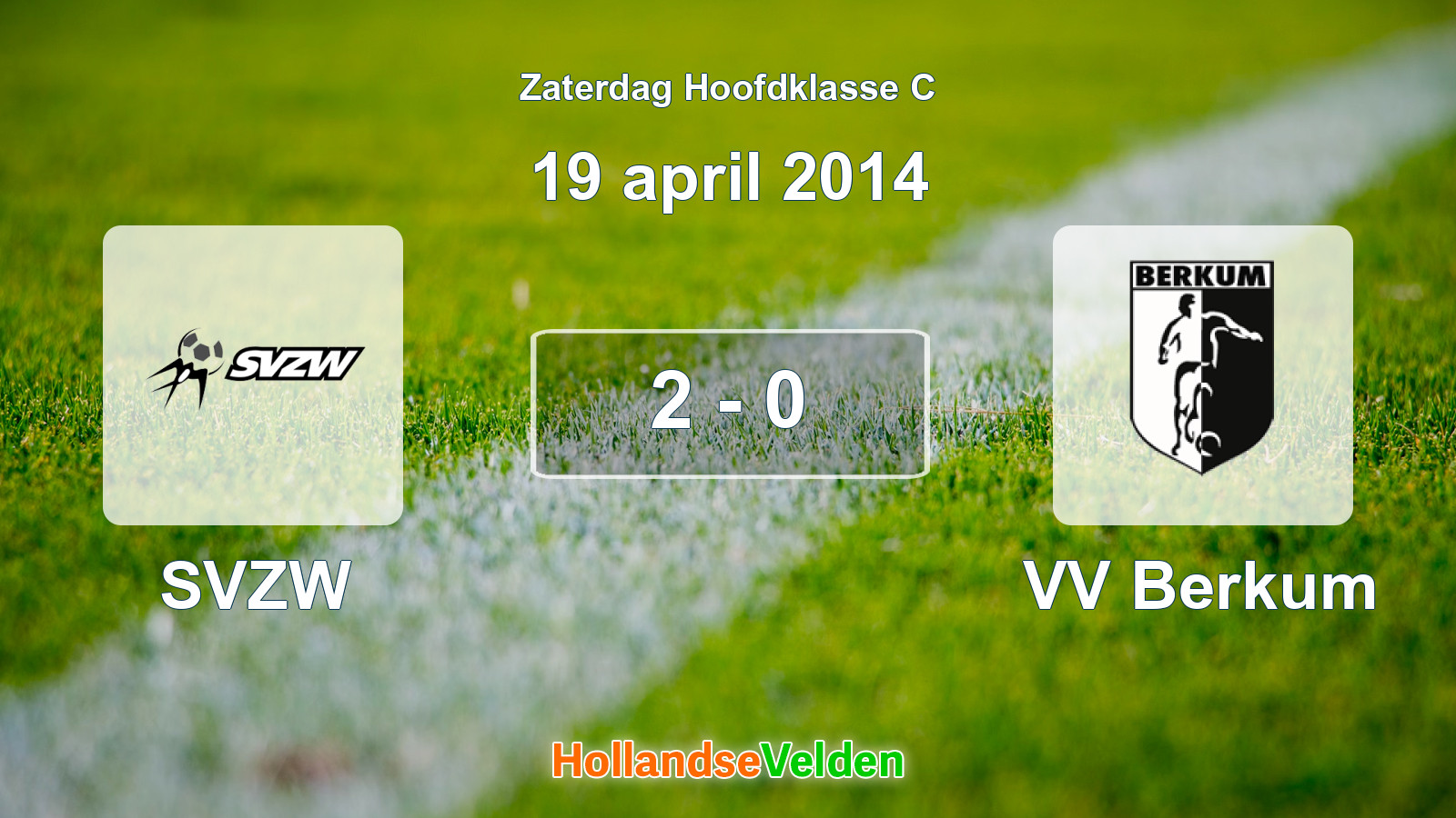 Gespeelde wedstrijd: SVZW - VV Berkum 2 - 0 (19 april 2014)