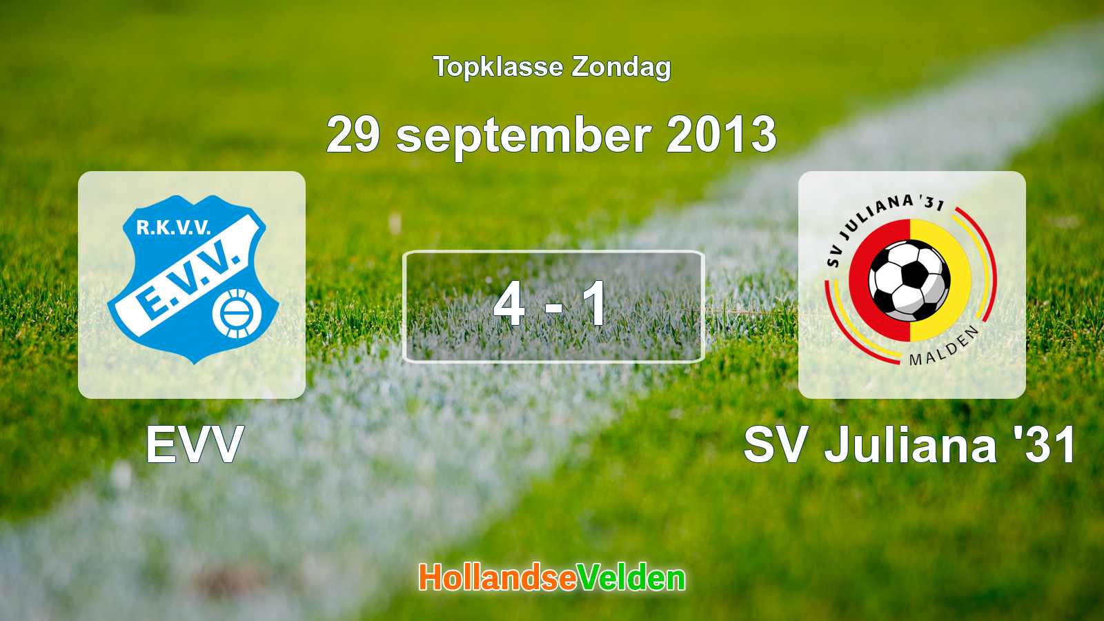 Gespeelde wedstrijd: EVV - SV Juliana '31 4 - 1 (29 september 2013)