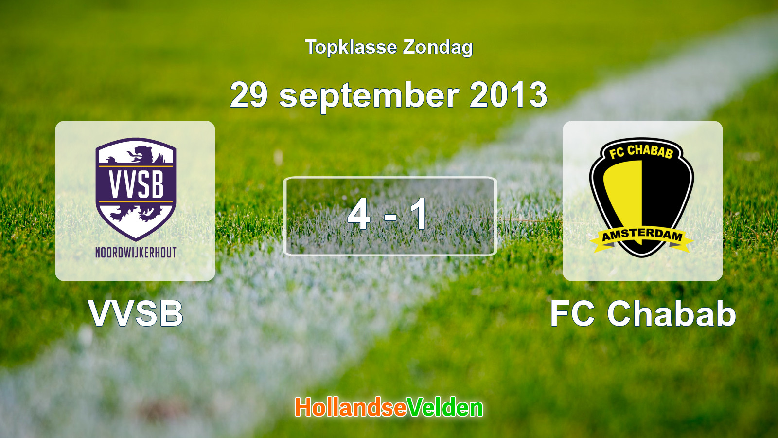 Gespeelde wedstrijd: VVSB - FC Chabab 4 - 1 (29 september 2013)