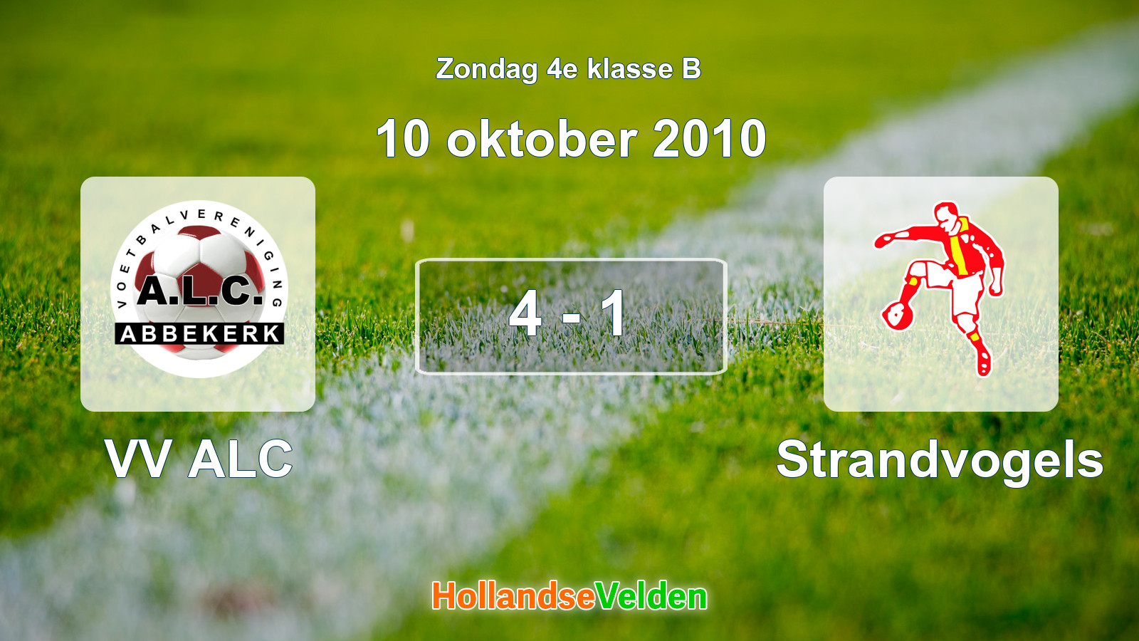 Gespeelde wedstrijd: VV ALC - Strandvogels 4 - 1 (10 oktober 2010)