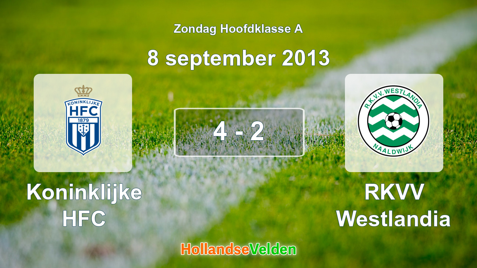 Gespeelde wedstrijd: Koninklijke HFC - RKVV Westlandia 4 - 2 (8 september 2013)