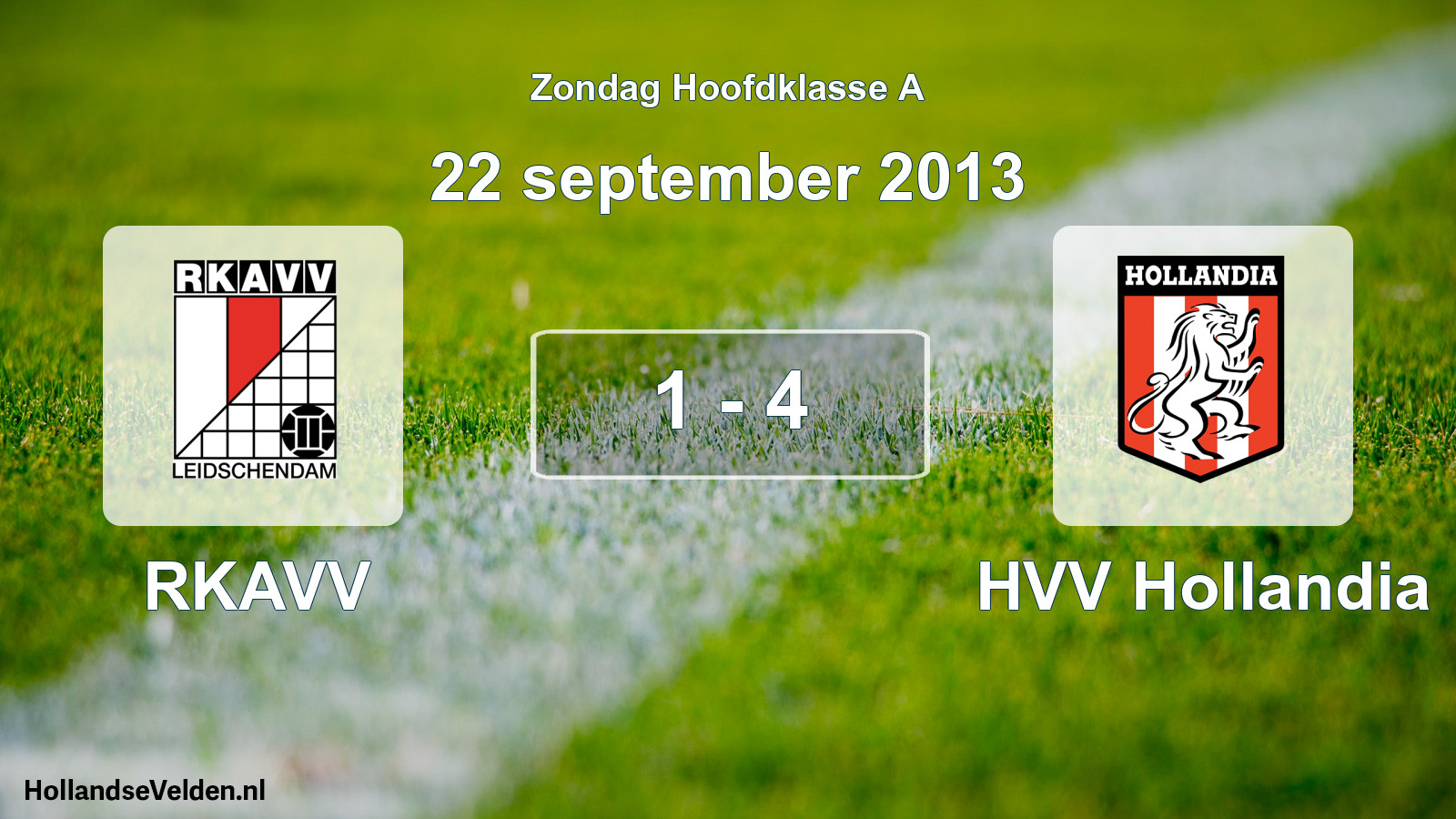 Gespeelde wedstrijd: RKAVV - HVV Hollandia 1 - 4 (22 september 2013)