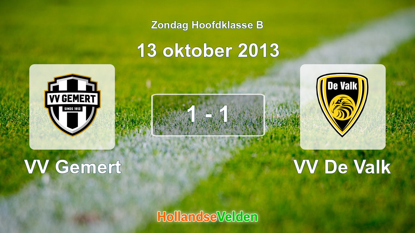 Gespeelde wedstrijd: VV Gemert - VV De Valk 1 - 1 (13 oktober 2013)