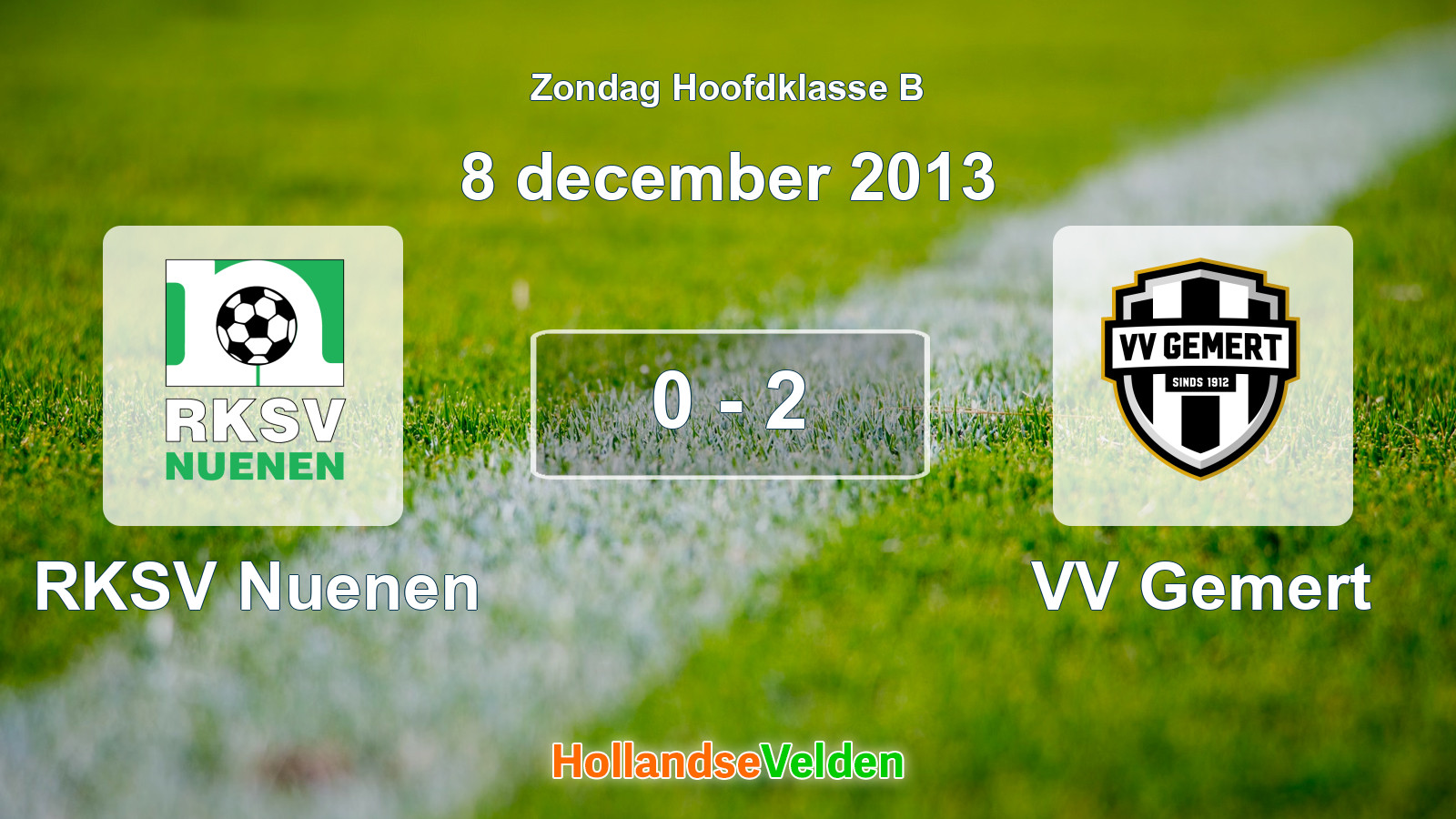 Gespeelde wedstrijd: RKSV Nuenen - VV Gemert 0 - 2 (8 december 2013)