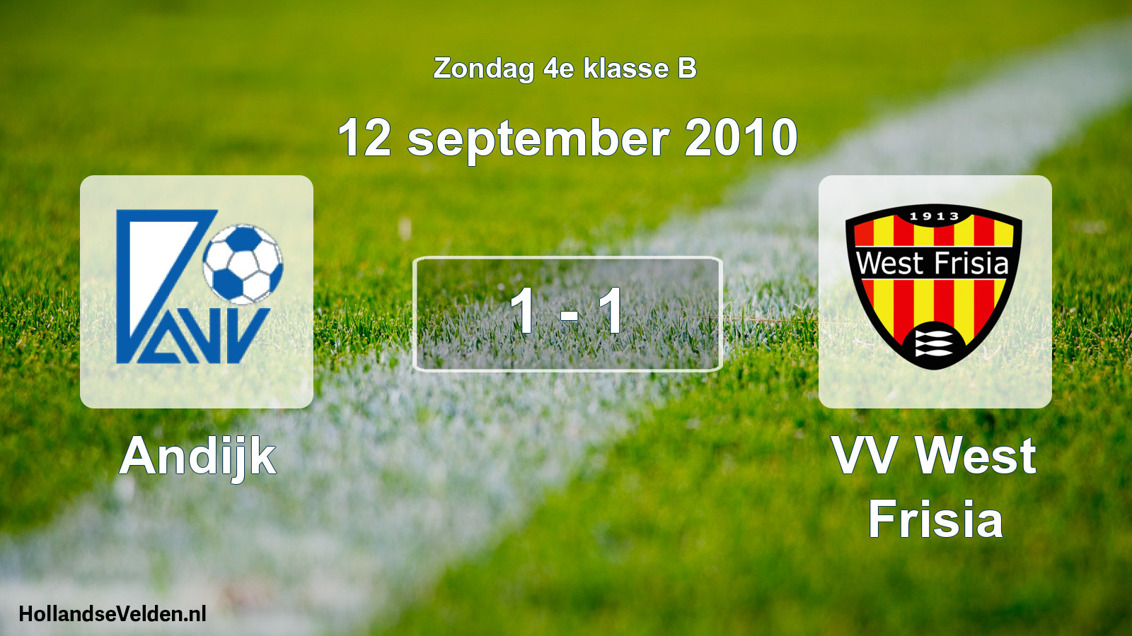 Gespeelde wedstrijd: Andijk - VV West Frisia 1 - 1 (12 september 2010)