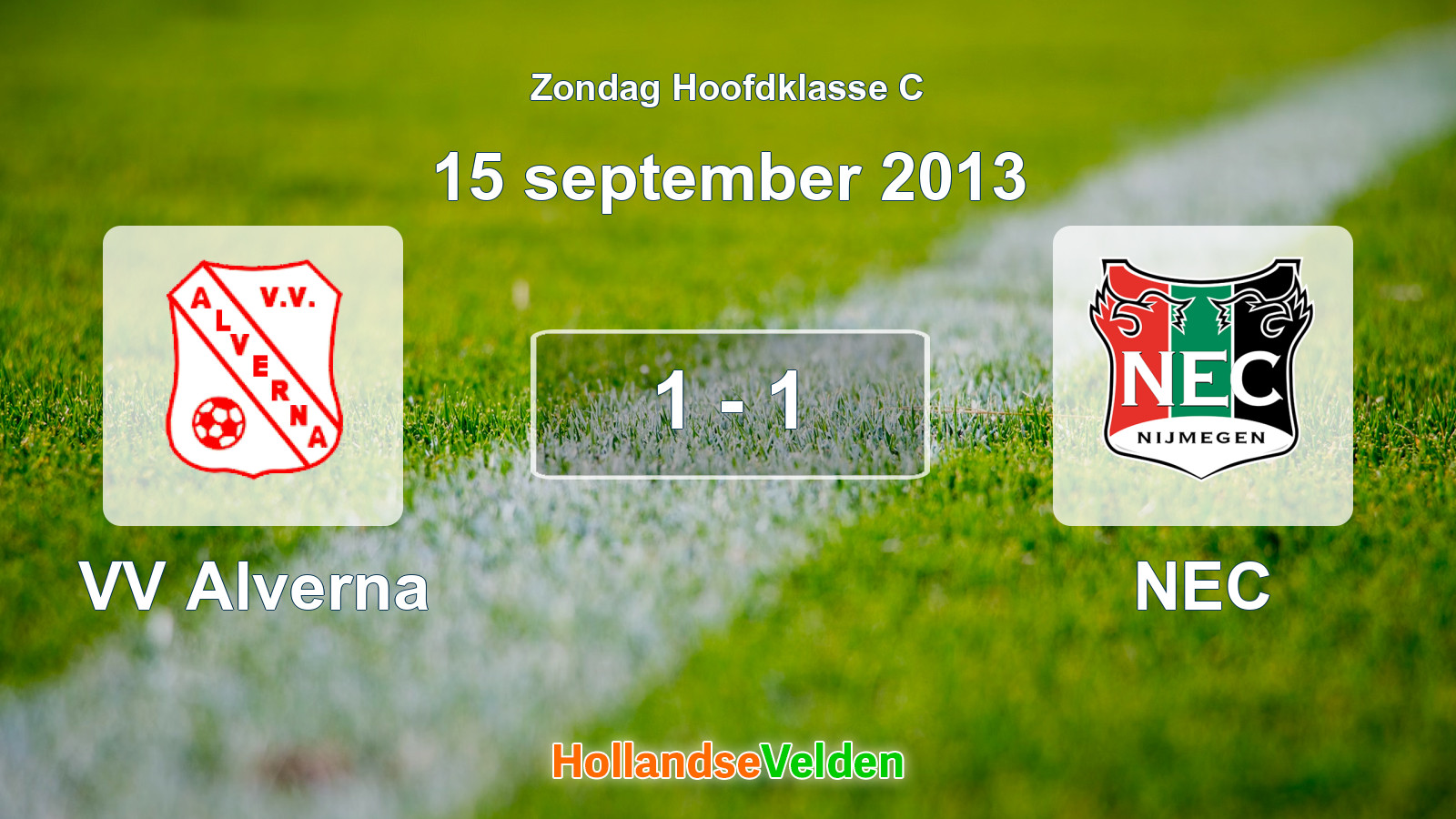Gespeelde wedstrijd: VV Alverna - NEC 1 - 1 (15 september 2013)