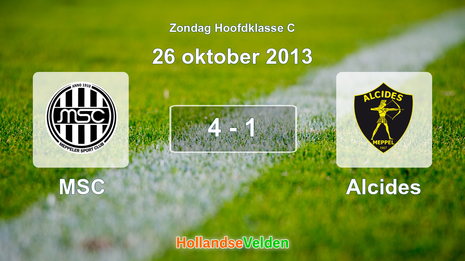 Gespeelde wedstrijd: MSC - Alcides 4 - 1 (26 oktober 2013)